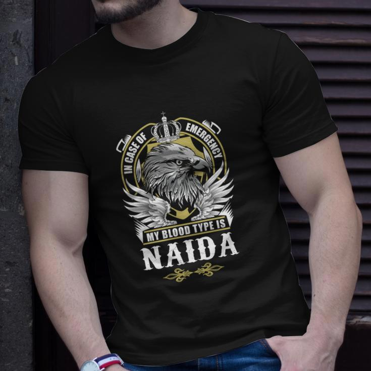 Naida Name- In Case Of Emergency My Blood Unisex T-Shirt Gifts for Him