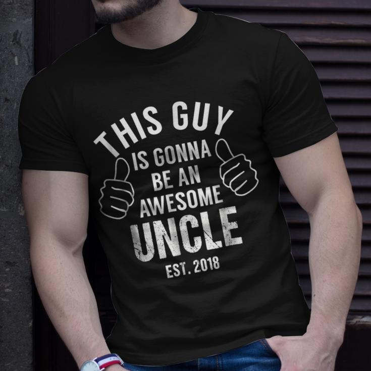 New Uncle Est 2018 Pregnancy Announcement For Uncle Unisex T-Shirt Gifts for Him