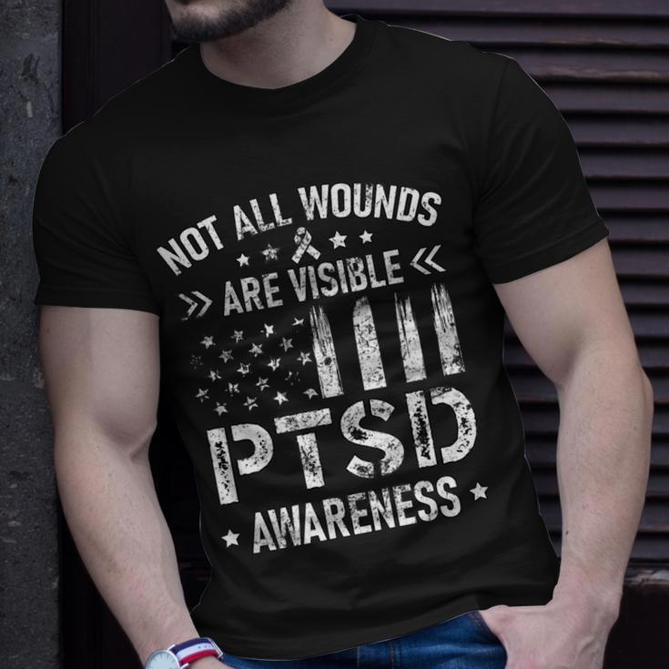 Not All Wounds Are Visible Ptsd Awareness Us Veteran Soldier T-Shirt Gifts for Him