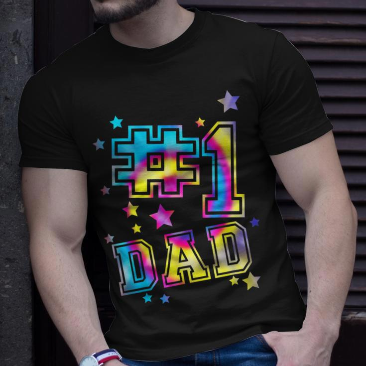 Number One 1 Dad Tie Dye Daddy Fathers Day Best Dad Ever Unisex T-Shirt Gifts for Him