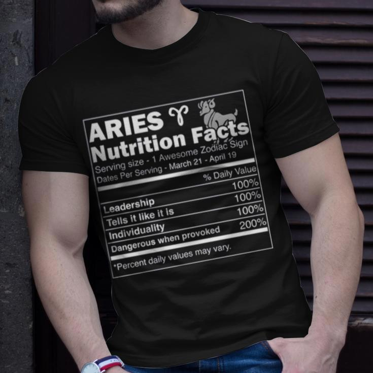 Nutrition Facts Horoscope Zodiac Aries Unisex T-Shirt Gifts for Him