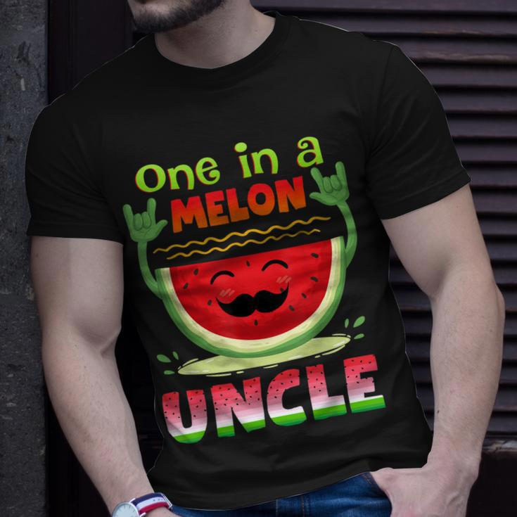 One In A Melon Uncle Funny Watermelon Unisex T-Shirt Gifts for Him