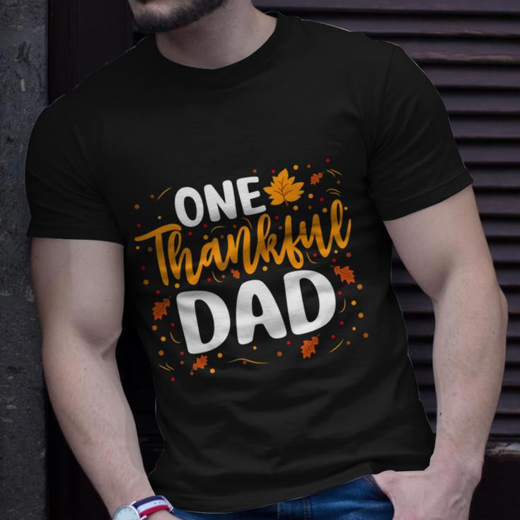 One Thankful Dad Matching Family Fall Thanksgiving Costume Unisex T-Shirt Gifts for Him