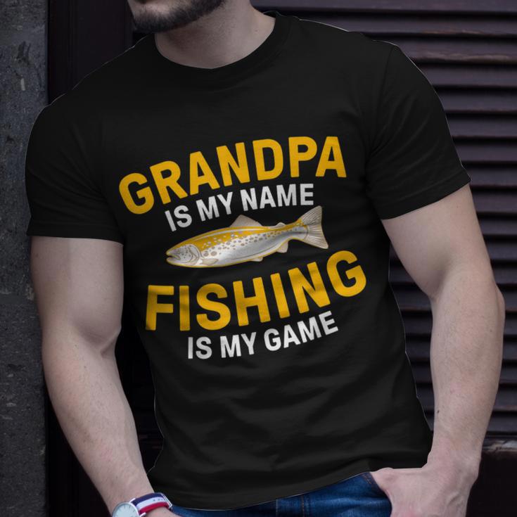 Opa Ist Mein Name Angeln Ist Mein Spiel Opa Fishing T-Shirt Geschenke für Ihn