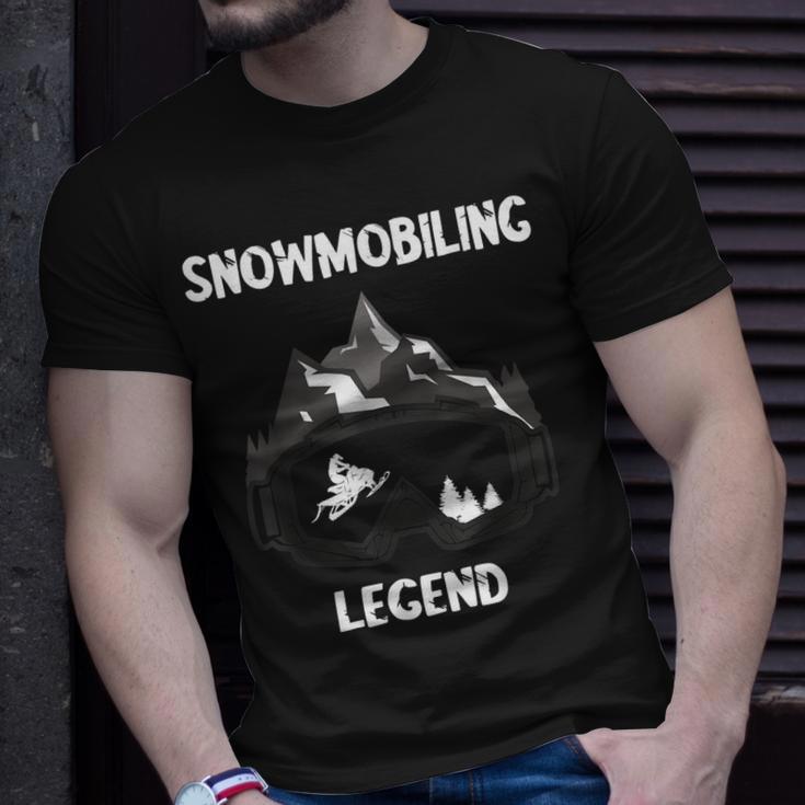 Optimized Schneemobil-Legende T-Shirt, Winterrennen für Schneemobilfahrer Geschenke für Ihn