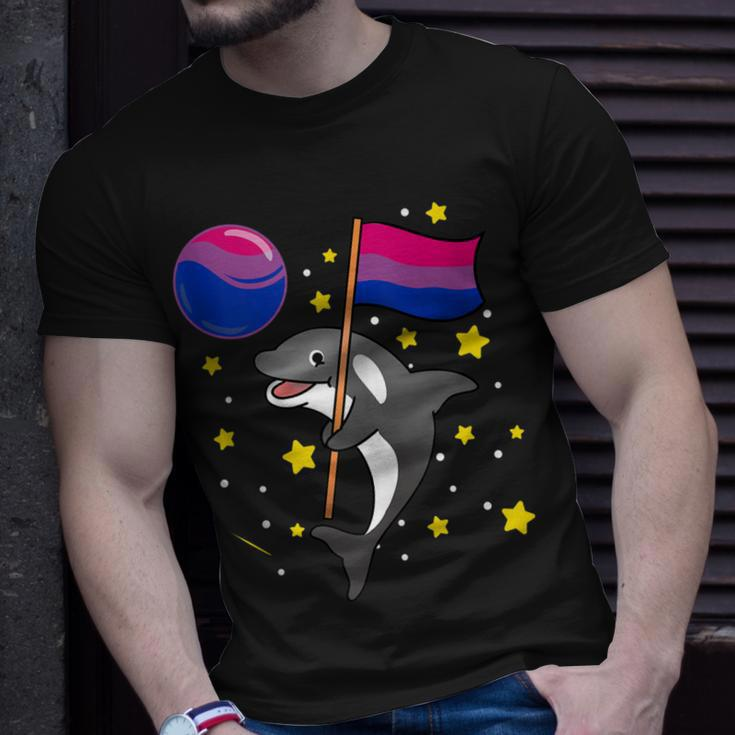 Orca In Space Bisexual Pride Unisex T-Shirt Gifts for Him