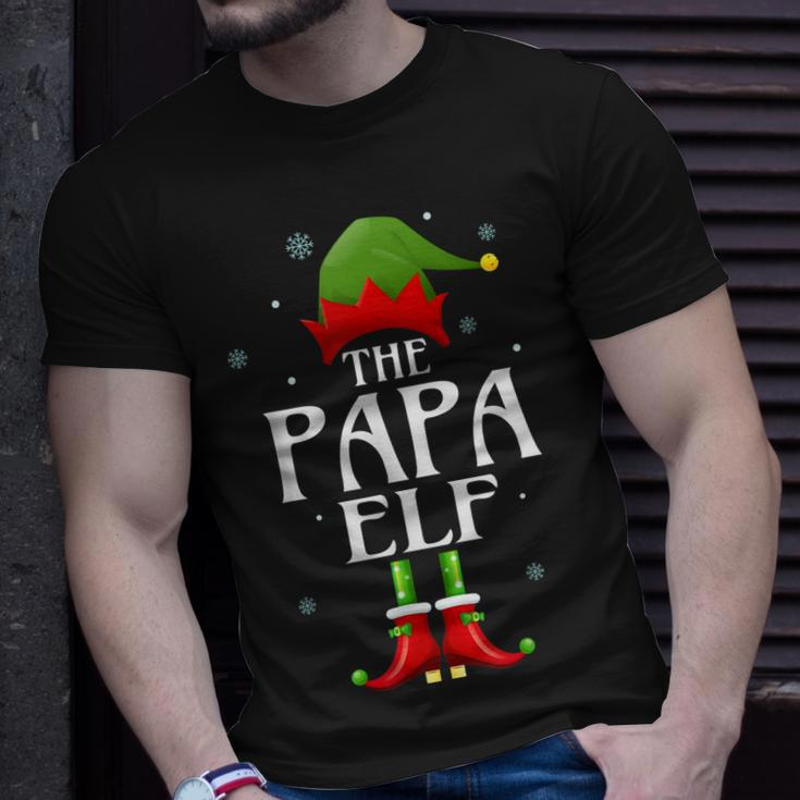 Papa Elf Xmas Matching Family Group Christmas Party Pajama Unisex T-Shirt Gifts for Him