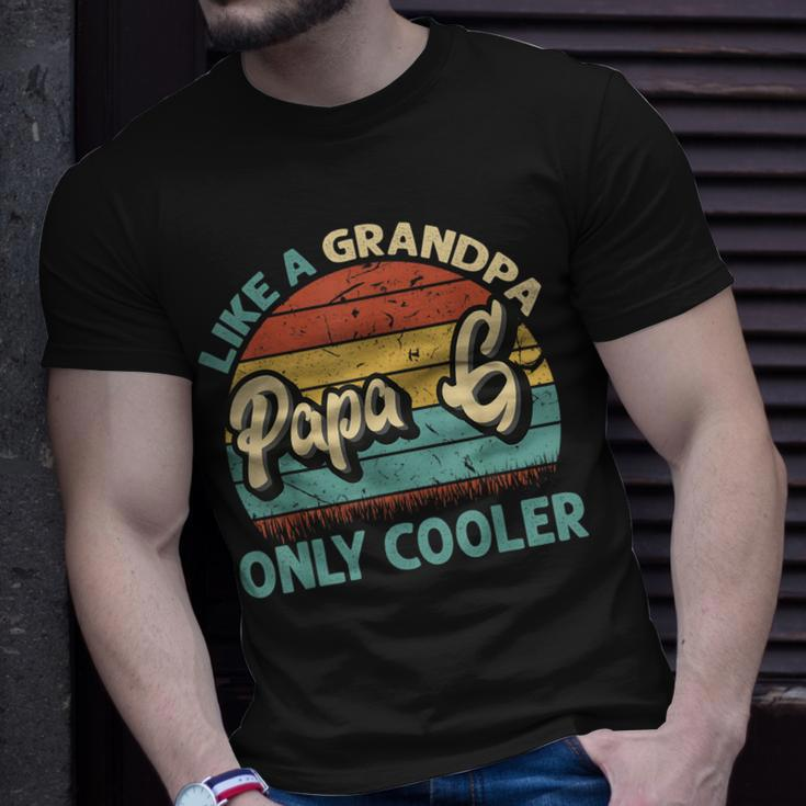 Mens Papa G Like A Grandpa Only Cooler Vintage Dad Fathers Day T-Shirt Gifts for Him