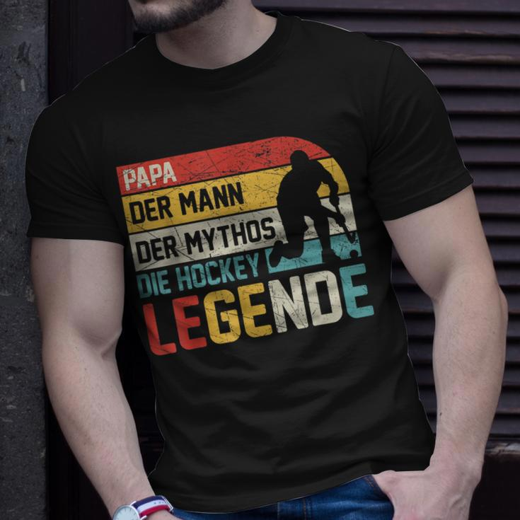 Papa Hockey Legende T-Shirt, Retro Hockeyspieler Design Geschenke für Ihn