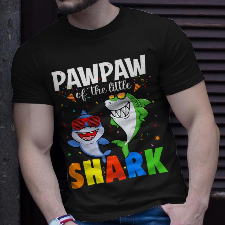 Pawpaw Of The Birthday Little Shark Themed Family Birthday Unisex T-Shirt Gifts for Him