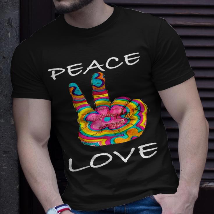 Peace Love Flower 60Er 70Er Jahre I Hippie-Kostüm Outfit T-Shirt Geschenke für Ihn