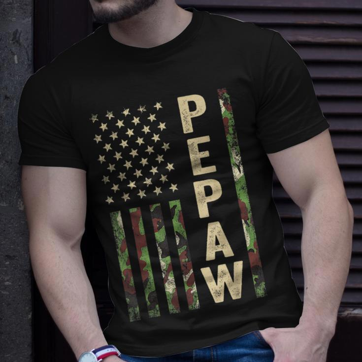 Pepaw American Military Camouflage Flag Gift Fathers Day Gift For Mens Unisex T-Shirt Gifts for Him