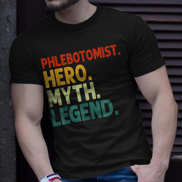 Phlebotomiker Held Mythos Legende Vintage-Phlebotomie T-Shirt Geschenke für Ihn