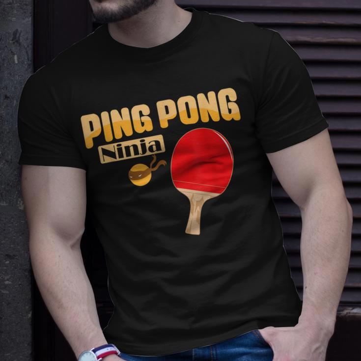 Ping Pong Ninja Tischtenniskelle T-Shirt Geschenke für Ihn