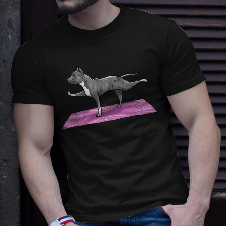 Pitbull Doing Yoga Pitbull Dog Lover Yogi Teacher T-shirt Gifts for Him