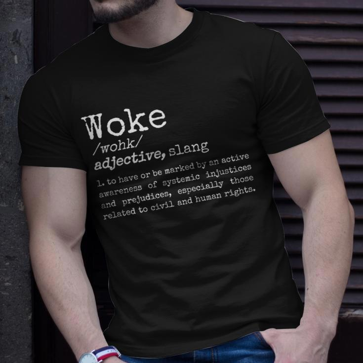 Politically Informed Woke Meaning Dictionary Definition Woke Unisex T-Shirt Gifts for Him