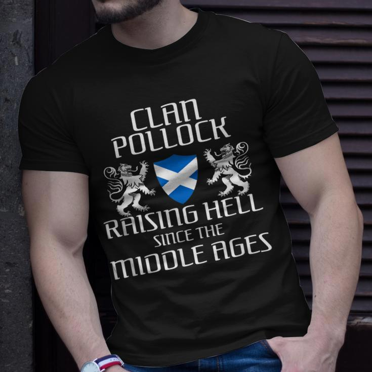 Pollock Scottish Family Scotland Name Clan Lion T-shirt Gifts for Him
