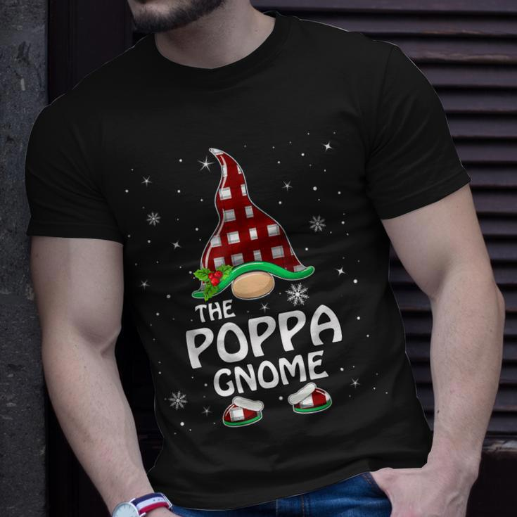 Poppa Gnome Buffalo Plaid Matching Family Christmas Funny Unisex T-Shirt Gifts for Him