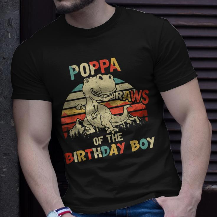 Poppa Of The Birthday Boy Dinosaur Rawr Trex Unisex T-Shirt Gifts for Him