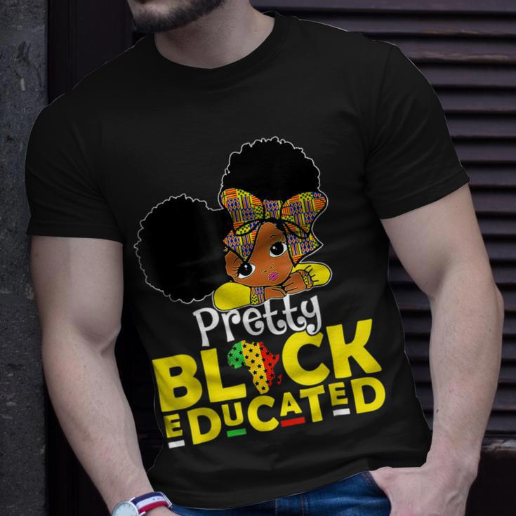 Pretty Black And Educated Black History Month Queen Girls T-Shirt Gifts for Him