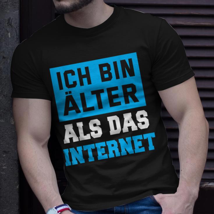 Backprint Ich Bin Älter Als Das Internet T-Shirt Geschenke für Ihn