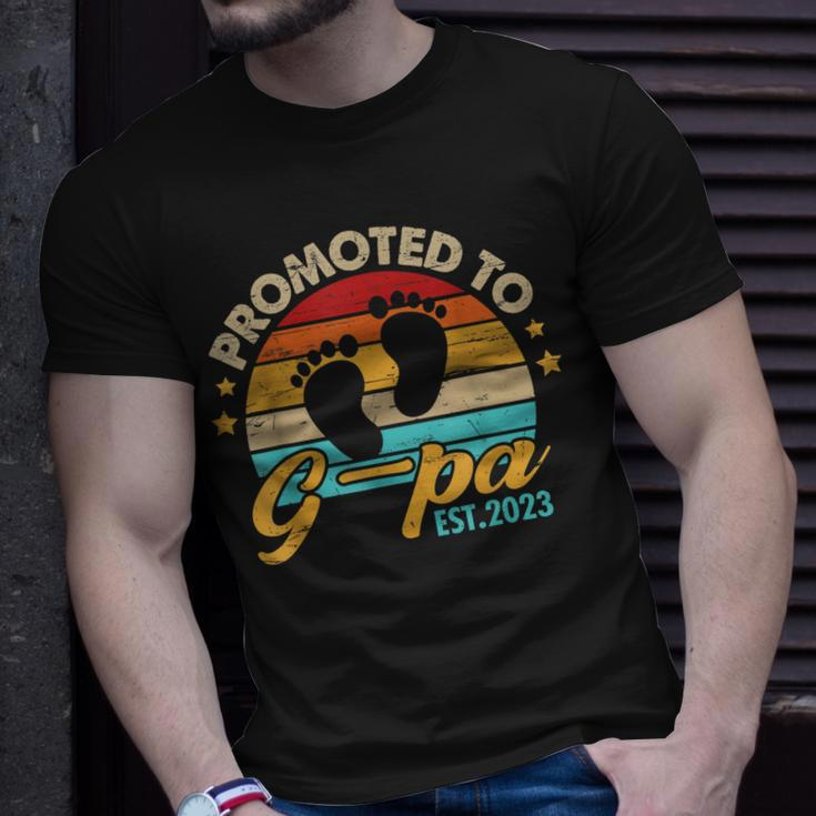 Mens Promoted To G Pa 2023 Fathers Day First Time Dad T-Shirt Gifts for Him