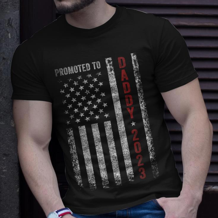 Promoted To Daddy Est 2023 First Time Dad Mens Unisex T-Shirt Gifts for Him