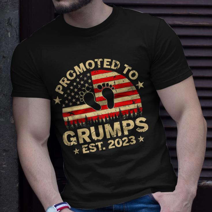 Promoted To Grumps 2023 First Time Fathers Day New Dad Gift Gift For Mens Unisex T-Shirt Gifts for Him