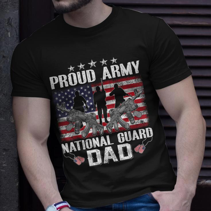 Proud Army National Guard Dad Usa Flag Military For 4Th July Unisex T-Shirt Gifts for Him