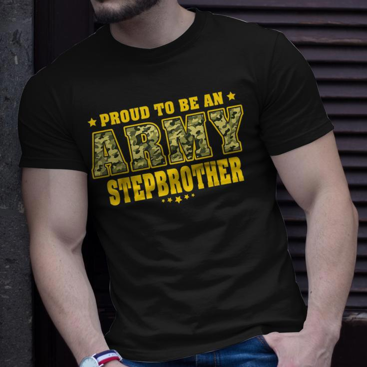 Proud To Be An Army Stepbrother Camo Military Stepsibling T-Shirt Gifts for Him
