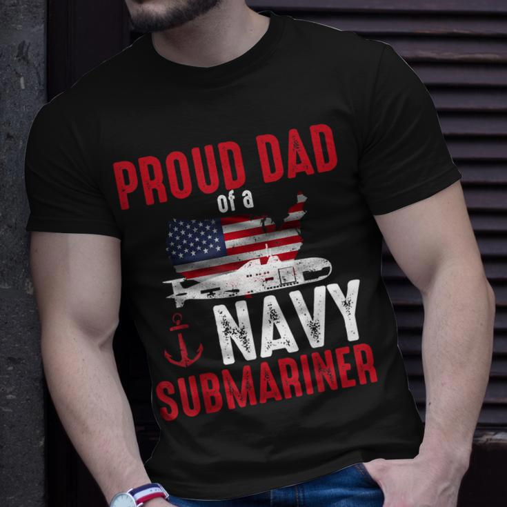 Proud Dad Of A Navy Submariner Veteran Day T-Shirt Gifts for Him