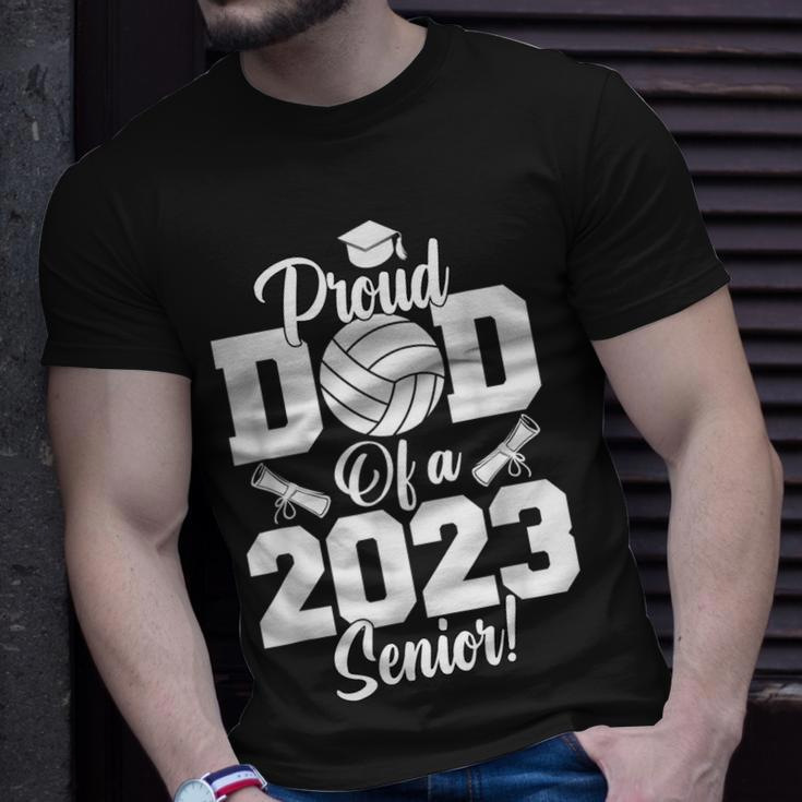Proud Dad Of A Volleyball Senior 2023 Volleyball Dad Unisex T-Shirt Gifts for Him