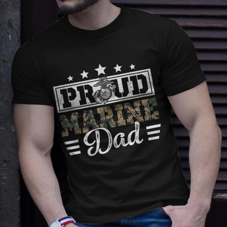 Proud Marine Military Dad Veteran T-Shirt Gifts for Him