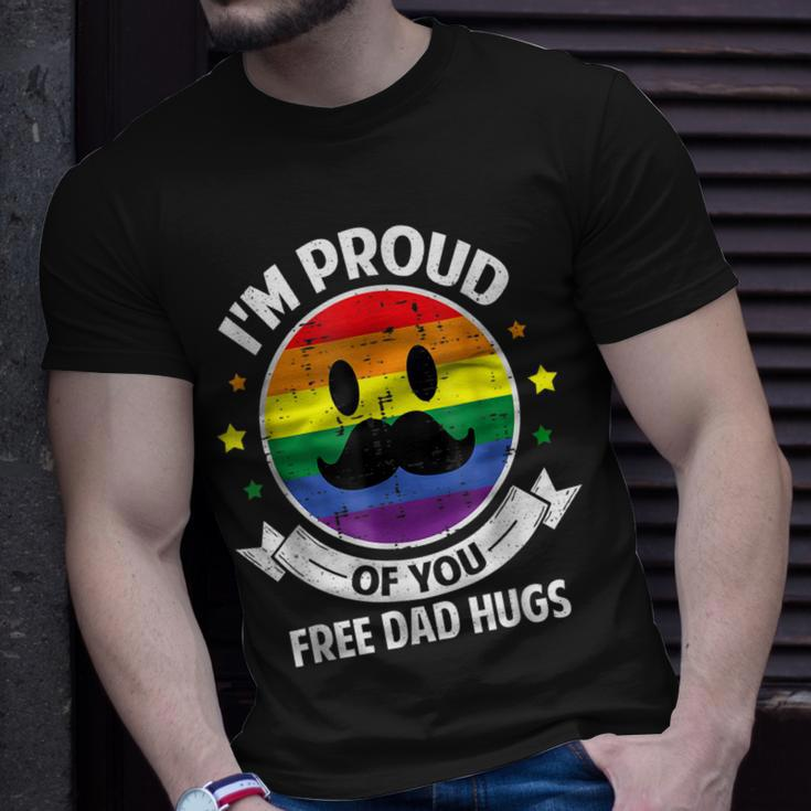 Proud Of You Free Dad Hugs Funny Gay Pride Ally Lgbt Gift For Mens Unisex T-Shirt Gifts for Him