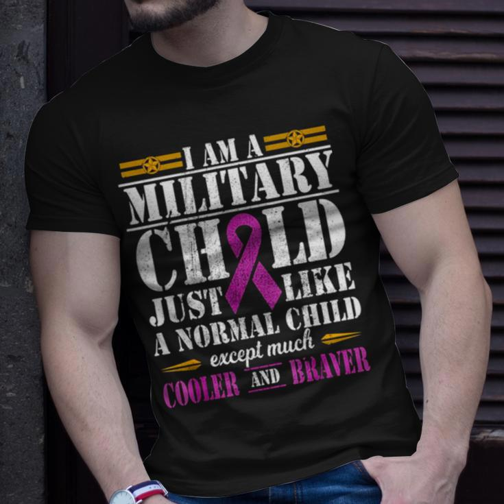 Proud Patriotic Military Brat Military Child Month Purple Up Unisex T-Shirt Gifts for Him