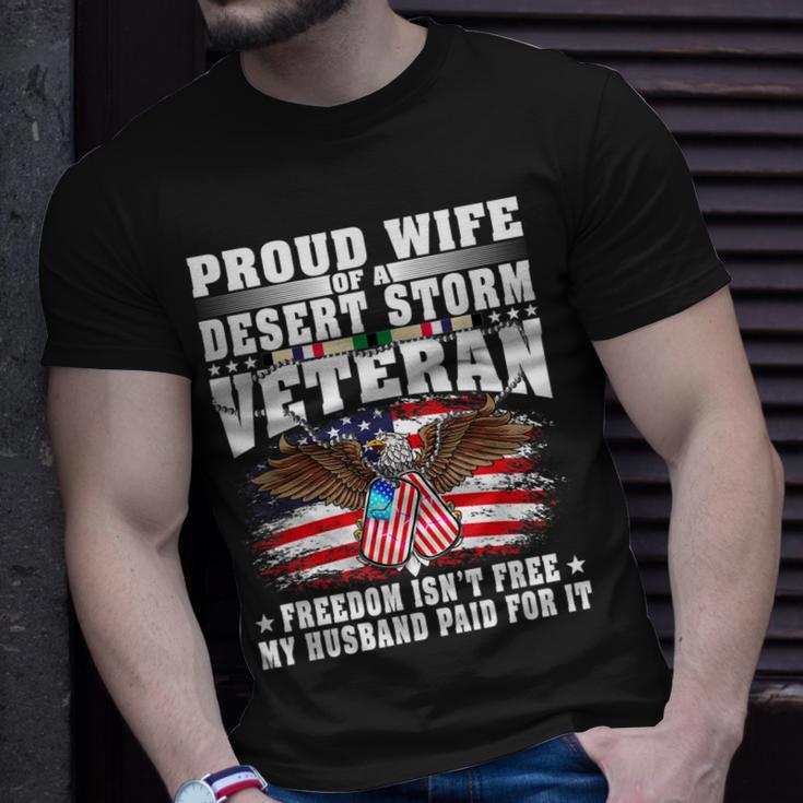 Proud Wife Of Desert Storm Veteran - Freedom Isnt Free T-shirt Gifts for Him