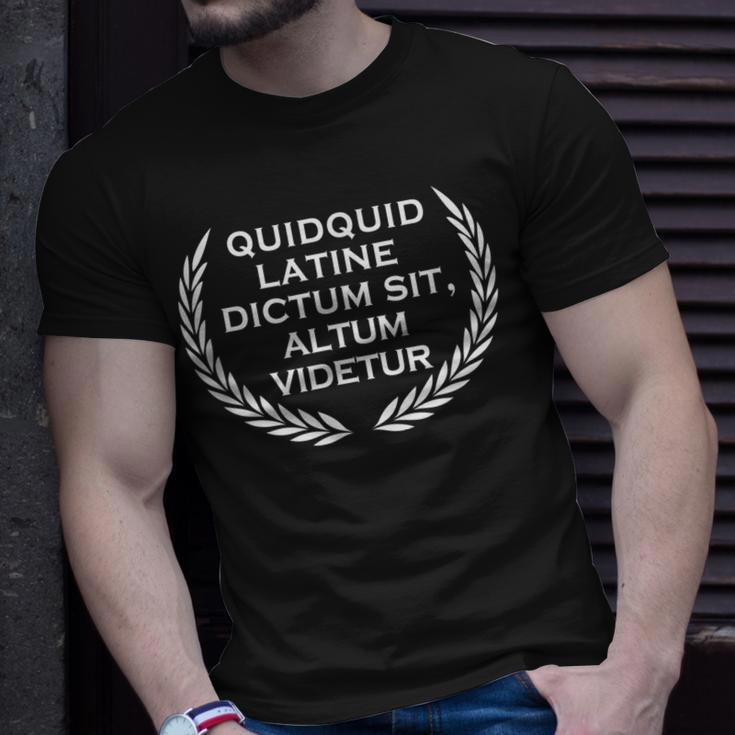Quidquid Latine Dictum Sit Altum Videtur - Teacher T-shirt Gifts for Him