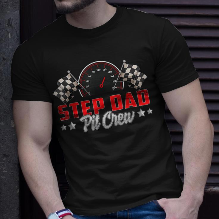 Race Car Birthday Party Racing Family Step Dad Pit Crew Unisex T-Shirt Gifts for Him
