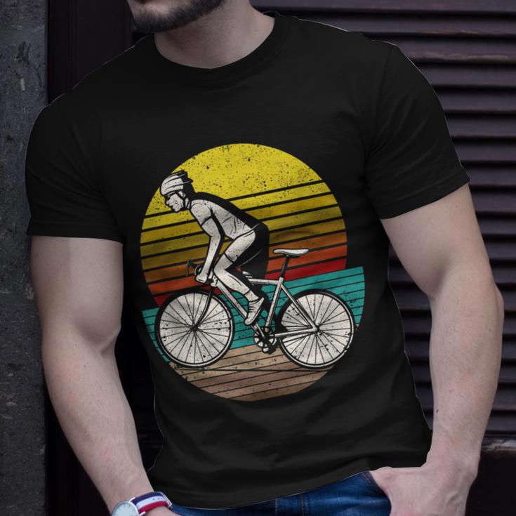 Radfahrer-Silhouette T-Shirt im Retro-Stil der 70er, Vintage-Design Geschenke für Ihn