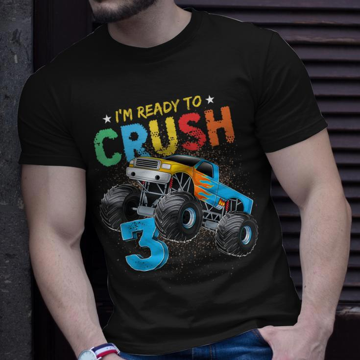 Ready To Crush 3 Monster Truck 3Rd Birthday Boys Kids Unisex T-Shirt Gifts for Him