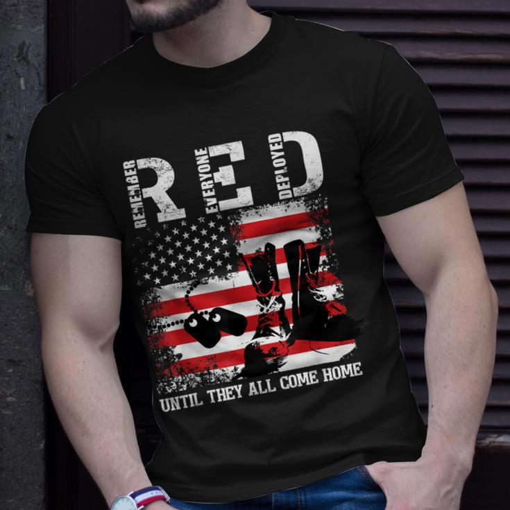 Red Friday Remember Everyone Deployed Usa Flag Army Military Unisex T-Shirt Gifts for Him