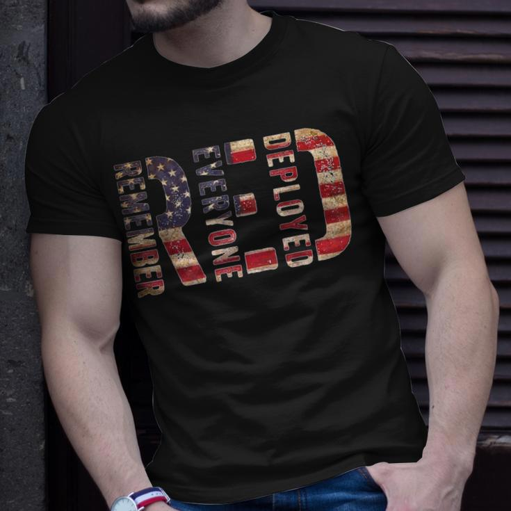 Red Fridays Remember Everyone Deployed American Flag Unisex T-Shirt Gifts for Him