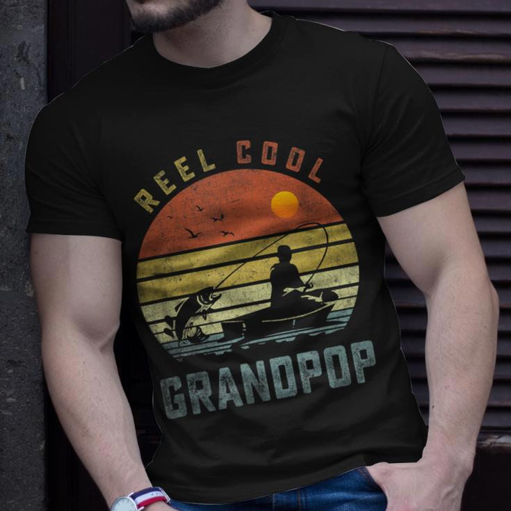 Reel Cool Grandpop Fishing Dad Gifts Fathers Day Fisherman Unisex T-Shirt Gifts for Him