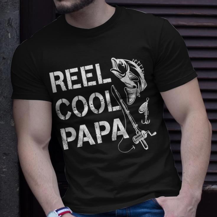 Reel Cool Papa Fishing Dad Gift Fathers Day Fisherman Fish Unisex T-Shirt Gifts for Him
