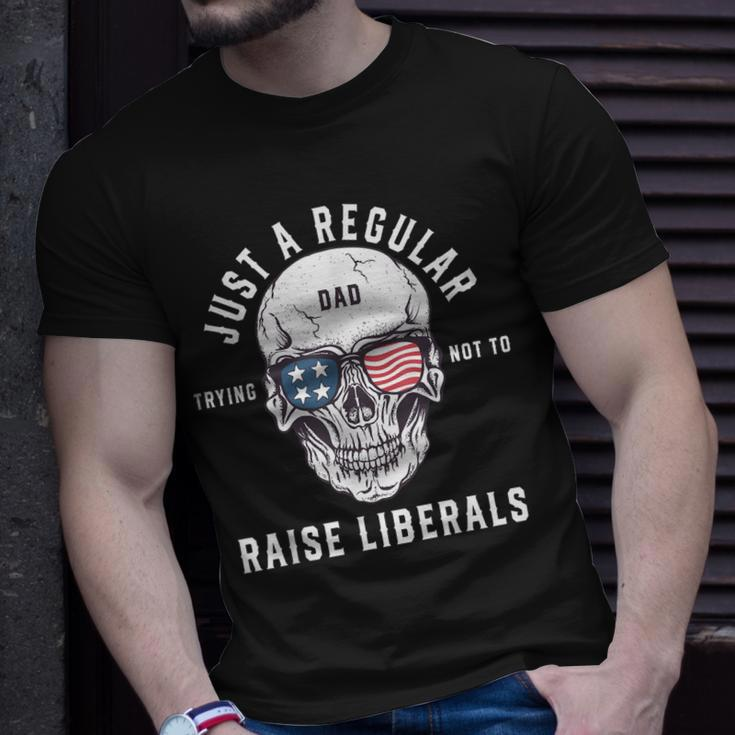 Republican Just A Regular Dad Trying Not To Raise Liberals V2 T-Shirt Gifts for Him