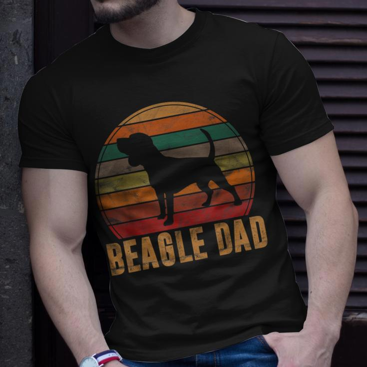 Retro Beagle Dad Dog Owner Pet Tricolor Beagle Father T-Shirt Gifts for Him