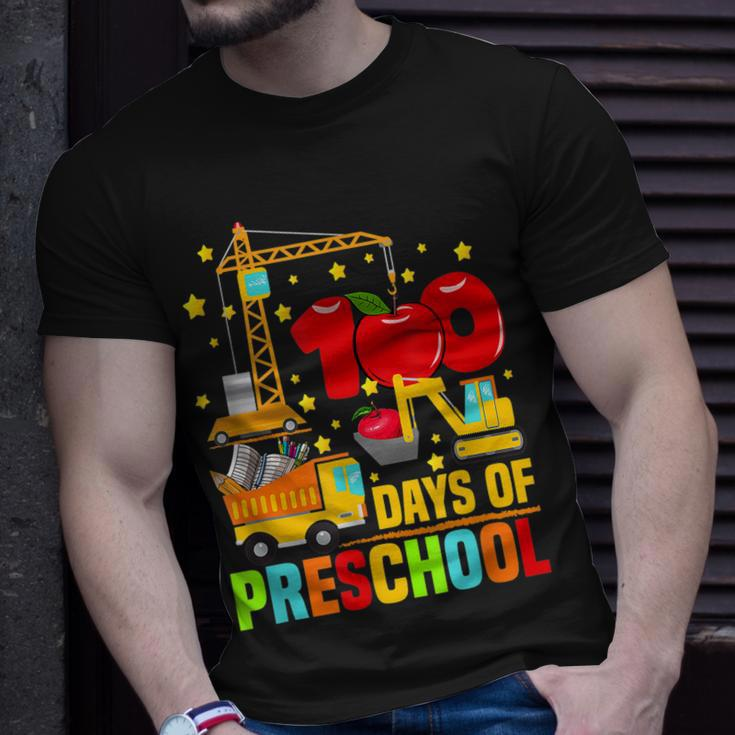 Retro I Crushed 100 Days Of Preschool Construction Truck T-Shirt Gifts for Him