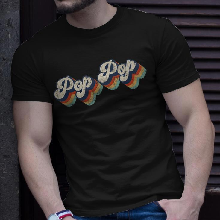 Retro Cute Pop Pop Best Grandpa Ever Birthday Idea Unisex T-Shirt Gifts for Him