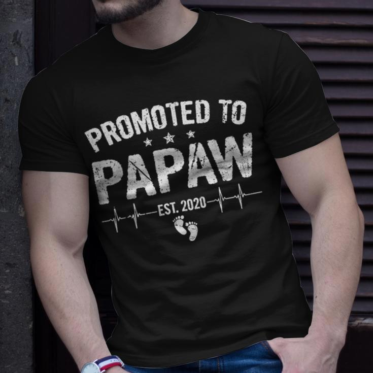 Retro Promoted To Papaw Est 2020 Fathers Day New Grandpa Unisex T-Shirt Gifts for Him