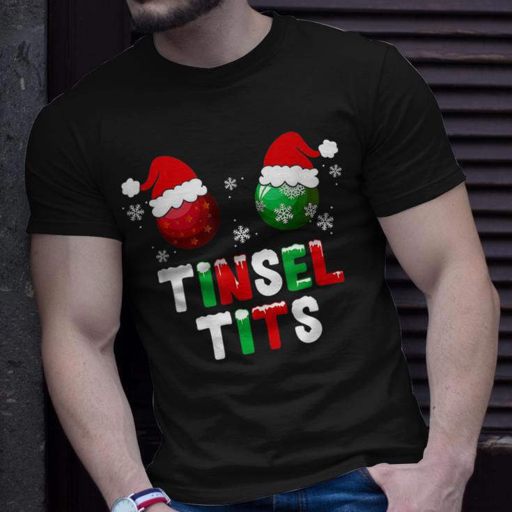 Retro Tinsel Tits And Jingle Balls Matching Christmas T-shirt Gifts for Him